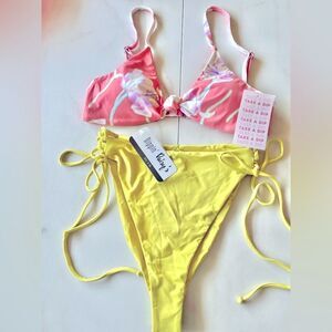 Buy 2 get 1 FREE Nwt Dippin’ Daisy’s floral knot zen citrine high waist set